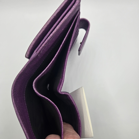 Yves Saint Laurent Purple Leather Wallet - Picture 5 of 6